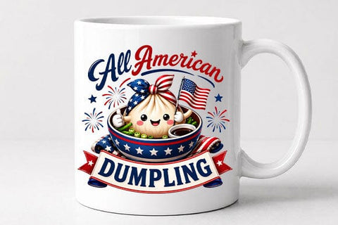 Patriotic Dumpling PNG Cute Food Sublimation Design Digital Download SVG BillahCrafts 