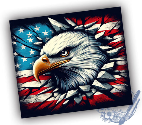 Patriotic Eagle 20oz Skinny Tumbler, 4th of July Tumbler Png, Straight & Tapered Tumbler Wrap, Instant Digital Download Sublimation ToriDesigns 