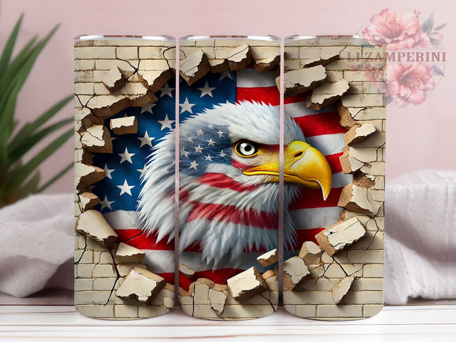 Patriotic Eagle 20oz Tumbler, Eagle Design Tumbler, 20oz Wrap, Sublimation Tumbler, American Flag Tumbler, 4th of July Gift, USA Themed Tumbler Sublimation Li Zamperini 