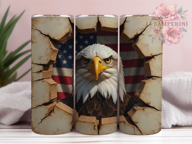 Patriotic Eagle 20oz Tumbler, Eagle Design Tumbler, 20oz Wrap, Sublimation Tumbler, American Flag Tumbler, 4th of July Gift, USA Themed Tumbler Sublimation Li Zamperini 
