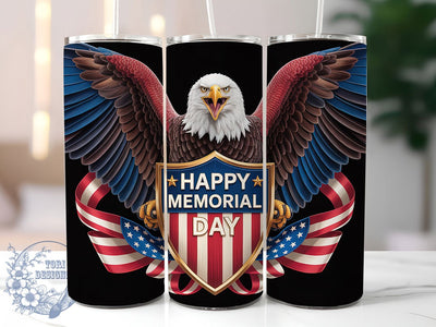 Patriotic Eagle 20oz Tumbler, Fierce Patriotic Art, Sublimation Tumbler Wrap, 20oz Tumbler, American Flag Theme, Honor And Remember Gift, Independence Day Tribute Sublimation ToriDesigns 