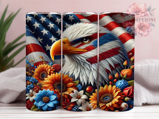 Patriotic Eagle 20oz Tumbler, Patriotic Design, 20oz Tumbler Wrap, USA Flag Tumbler, Independence Day Gift, Eagle Decor, Custom Drinkware Sublimation Li Zamperini 