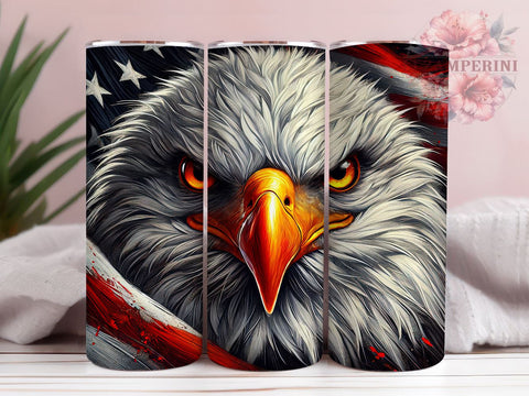 Patriotic Eagle 20oz Tumbler, Patriotic Eagle Design, 20oz Tumbler Wrap, USA Flag Tumbler, Independence Day Gift, Eagle Decor, Custom Drinkware Sublimation Li Zamperini 