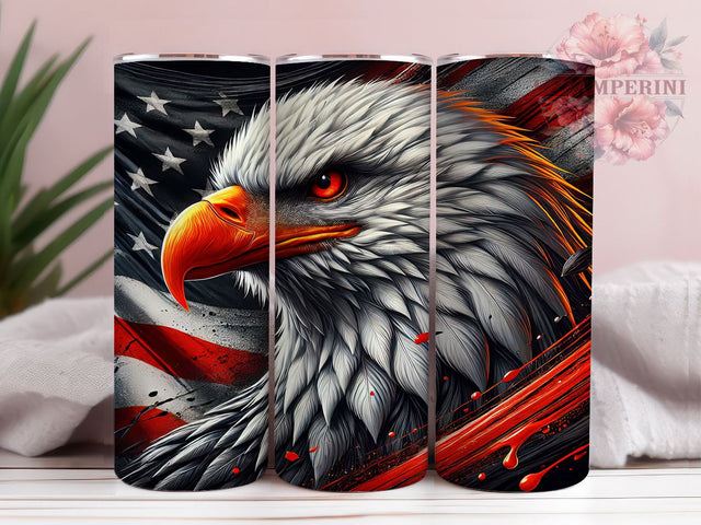 Patriotic Eagle 20oz Tumbler, Patriotic Eagle Design, 20oz Tumbler Wrap, USA Flag Tumbler, Independence Day Gift, Eagle Decor, Custom Drinkware Sublimation Li Zamperini 