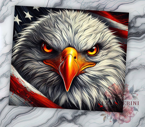 Patriotic Eagle 20oz Tumbler, Patriotic Eagle Design, 20oz Tumbler Wrap, USA Flag Tumbler, Independence Day Gift, Eagle Decor, Custom Drinkware Sublimation Li Zamperini 