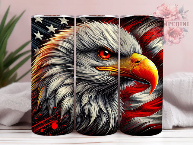 Patriotic Eagle 20oz Tumbler, Patriotic Eagle Design, 20oz Tumbler Wrap, USA Flag Tumbler, Independence Day Gift, Eagle Decor, Custom Drinkware Sublimation Li Zamperini 