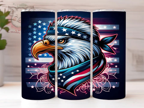 Patriotic Eagle 20oz Tumbler Png, Straight & Tapered Tumbler Png, 4th Of July Tumbler Png, Digital Download PNG Sublimation Lara' s Designs 