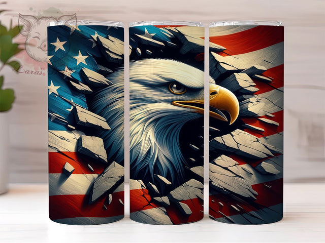 Patriotic Eagle 20oz Tumbler Png, Straight & Tapered Tumbler Png, 4th Of July Tumbler Png, Digital Download PNG Sublimation Lara' s Designs 
