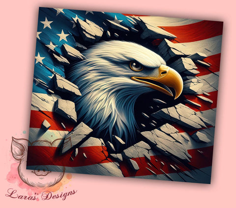 Patriotic Eagle 20oz Tumbler Png, Straight & Tapered Tumbler Png, 4th Of July Tumbler Png, Digital Download PNG Sublimation Lara' s Designs 