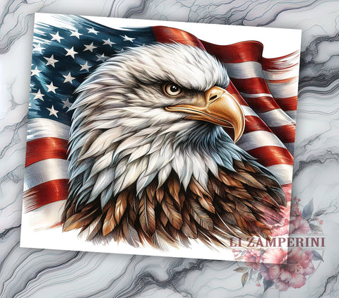 Patriotic Eagle 20oz Tumbler Wrap PNG, 4th of July Tumbler Png, Straight & Tapered Tumbler Wrap, Instant Digital Download Sublimation Li Zamperini 