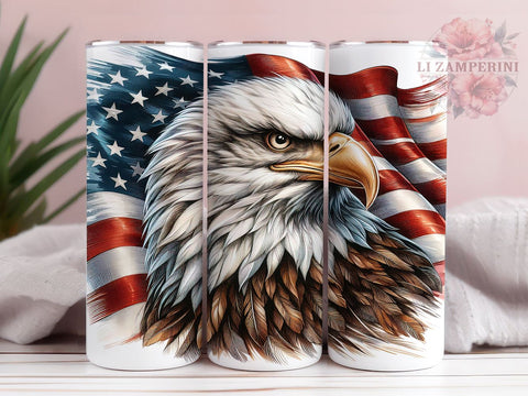 Patriotic Eagle 20oz Tumbler Wrap PNG, 4th of July Tumbler Png, Straight & Tapered Tumbler Wrap, Instant Digital Download Sublimation Li Zamperini 