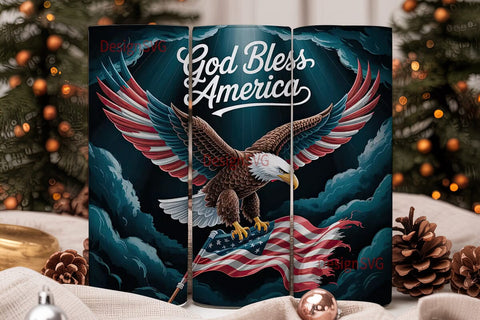 Patriotic Eagle 20oz Tumbler Wrap Sublimation DesignSVG 