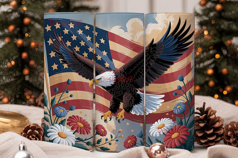 Patriotic Eagle 20oz Tumbler Wrap Sublimation DesignSVG 