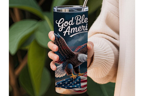 Patriotic Eagle 20oz Tumbler Wrap Sublimation DesignSVG 