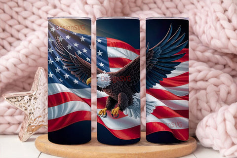 Patriotic Eagle 20oz Tumbler Wrap Sublimation DesignSVG 