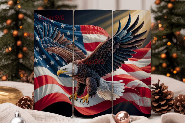 Patriotic Eagle 20oz Tumbler Wrap Sublimation DesignSVG 