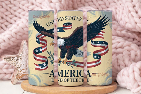 Patriotic Eagle 20oz Tumbler Wrap Sublimation DesignSVG 