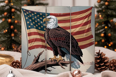 Patriotic Eagle 20oz Tumbler Wrap Sublimation DesignSVG 