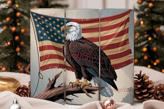 Patriotic Eagle 20oz Tumbler Wrap Sublimation DesignSVG 