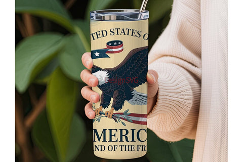 Patriotic Eagle 20oz Tumbler Wrap Sublimation DesignSVG 