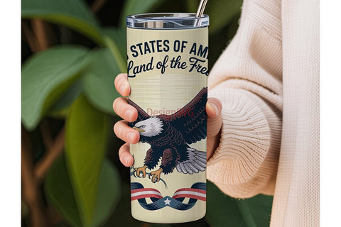 Patriotic Eagle 20oz Tumbler Wrap Sublimation DesignSVG 