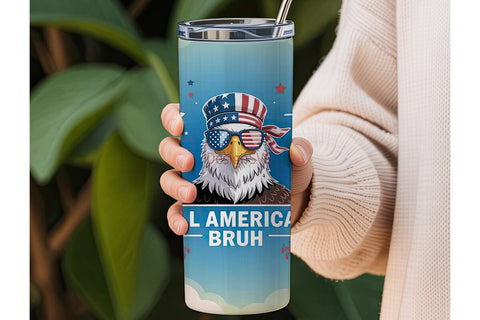 Patriotic Eagle 20oz Tumbler Wrap Sublimation DesignSVG 