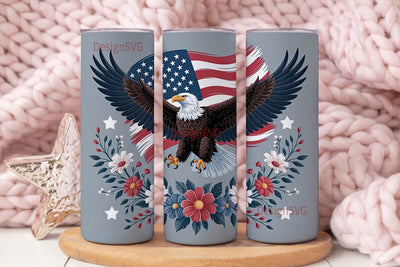 Patriotic Eagle 20oz Tumbler Wrap Sublimation DesignSVG 