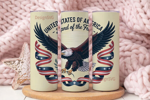 Patriotic Eagle 20oz Tumbler Wrap Sublimation DesignSVG 