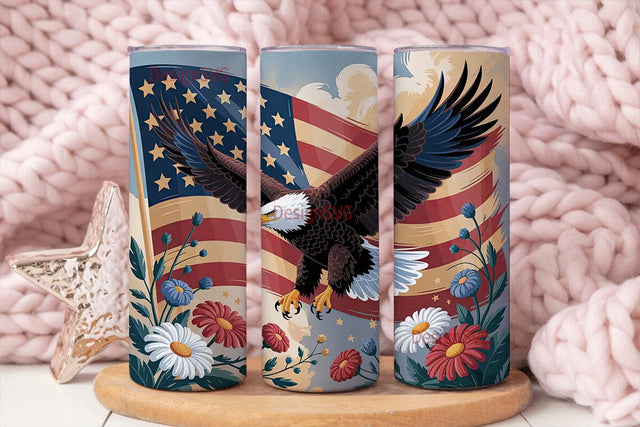 Patriotic Eagle 20oz Tumbler Wrap Sublimation DesignSVG 