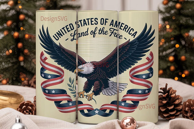 Patriotic Eagle 20oz Tumbler Wrap Sublimation DesignSVG 