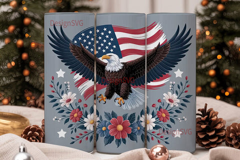 Patriotic Eagle 20oz Tumbler Wrap Sublimation DesignSVG 