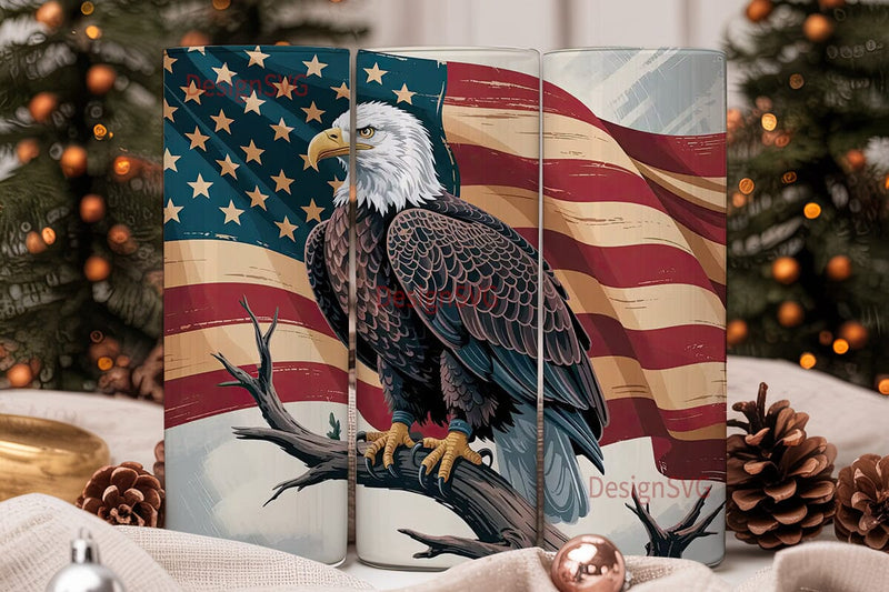 Patriotic Eagle 20oz Tumbler Wrap Sublimation DesignSVG 
