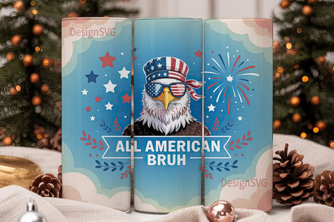 Patriotic Eagle 20oz Tumbler Wrap Sublimation DesignSVG 