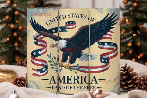 Patriotic Eagle 20oz Tumbler Wrap Sublimation DesignSVG 