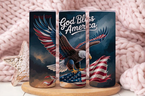Patriotic Eagle 20oz Tumbler Wrap Sublimation DesignSVG 