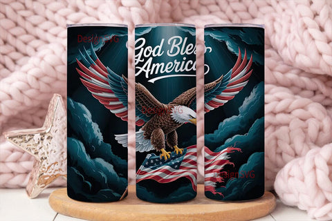 Patriotic Eagle 20oz Tumbler Wrap Sublimation DesignSVG 