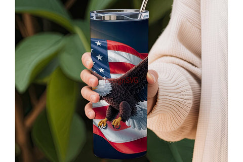 Patriotic Eagle 20oz Tumbler Wrap Sublimation DesignSVG 