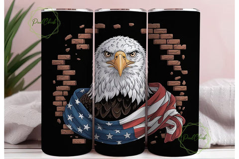 Patriotic Eagle 20oz Tumbler Wrap Sublimation PixelChick 