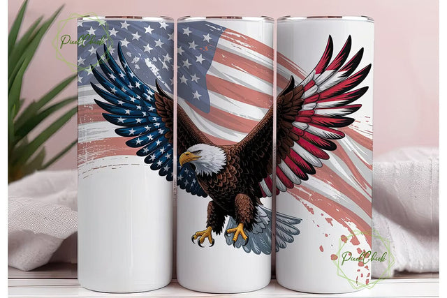 Patriotic Eagle 20oz Tumbler Wrap Sublimation PixelChick 