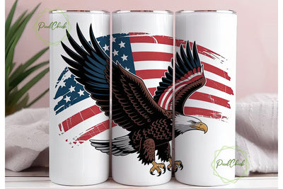 Patriotic Eagle 20oz Tumbler Wrap Sublimation PixelChick 