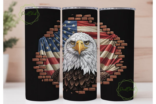 Patriotic Eagle 20oz Tumbler Wrap Sublimation PixelChick 