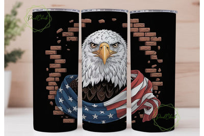 Patriotic Eagle 20oz Tumbler Wrap Sublimation PixelChick 