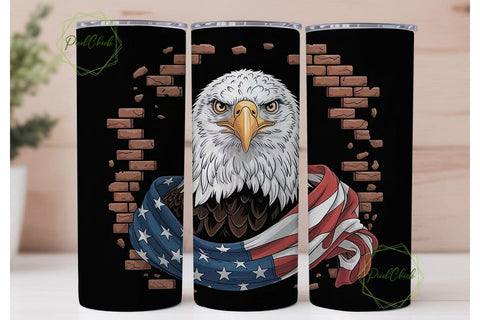 Patriotic Eagle 20oz Tumbler Wrap Sublimation PixelChick 