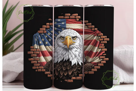 Patriotic Eagle 20oz Tumbler Wrap Sublimation PixelChick 