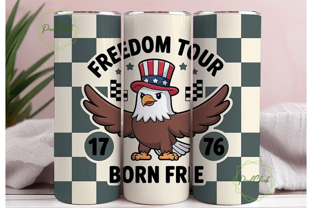 Patriotic Eagle 20oz Tumbler Wrap Sublimation PixelChick 