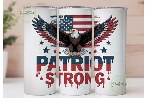 Patriotic Eagle 20oz Tumbler Wrap Sublimation PixelChick 