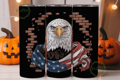 Patriotic Eagle 20oz Tumbler Wrap Sublimation PixelChick 