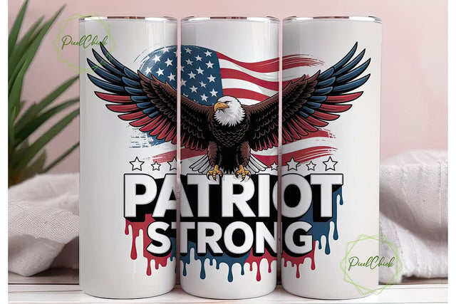Patriotic Eagle 20oz Tumbler Wrap Sublimation PixelChick 