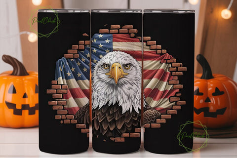 Patriotic Eagle 20oz Tumbler Wrap Sublimation PixelChick 