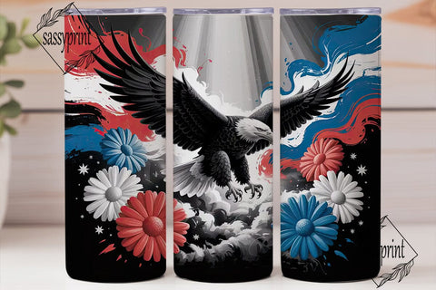 Patriotic Eagle 20oz Tumbler Wrap Sublimation sassyprint 